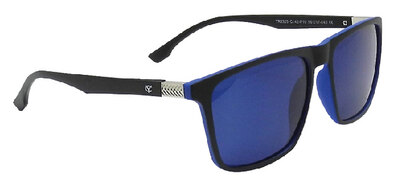 MONROE POLARIZED SUNGLASSES (YACHTER'S CHOICE) 12 Dark Blue Mirror Matte Black/Blue